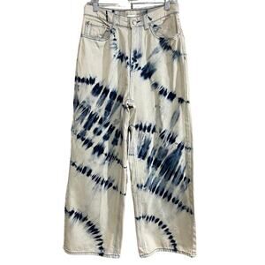 BDG HIGH & WIDE Jeans Women’s Size 29 Bleached Tie Dye Cotton Denim Pants Y2K